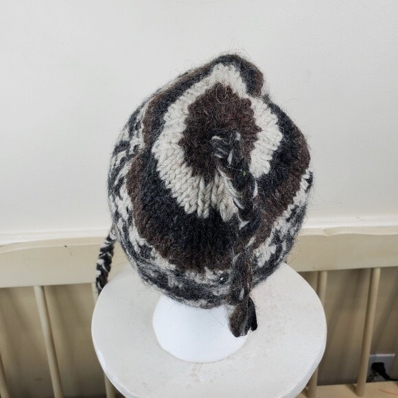 Bongo 100% Wool Nepal lined with Ear Flaps Hat Beanie Toboggan - Picture 5 of 9